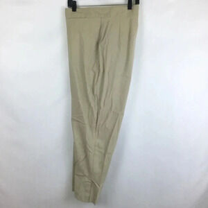 Vintage Avenue Career Pant Flat Front Straight Leg Stretch Beige Plus Size 22W